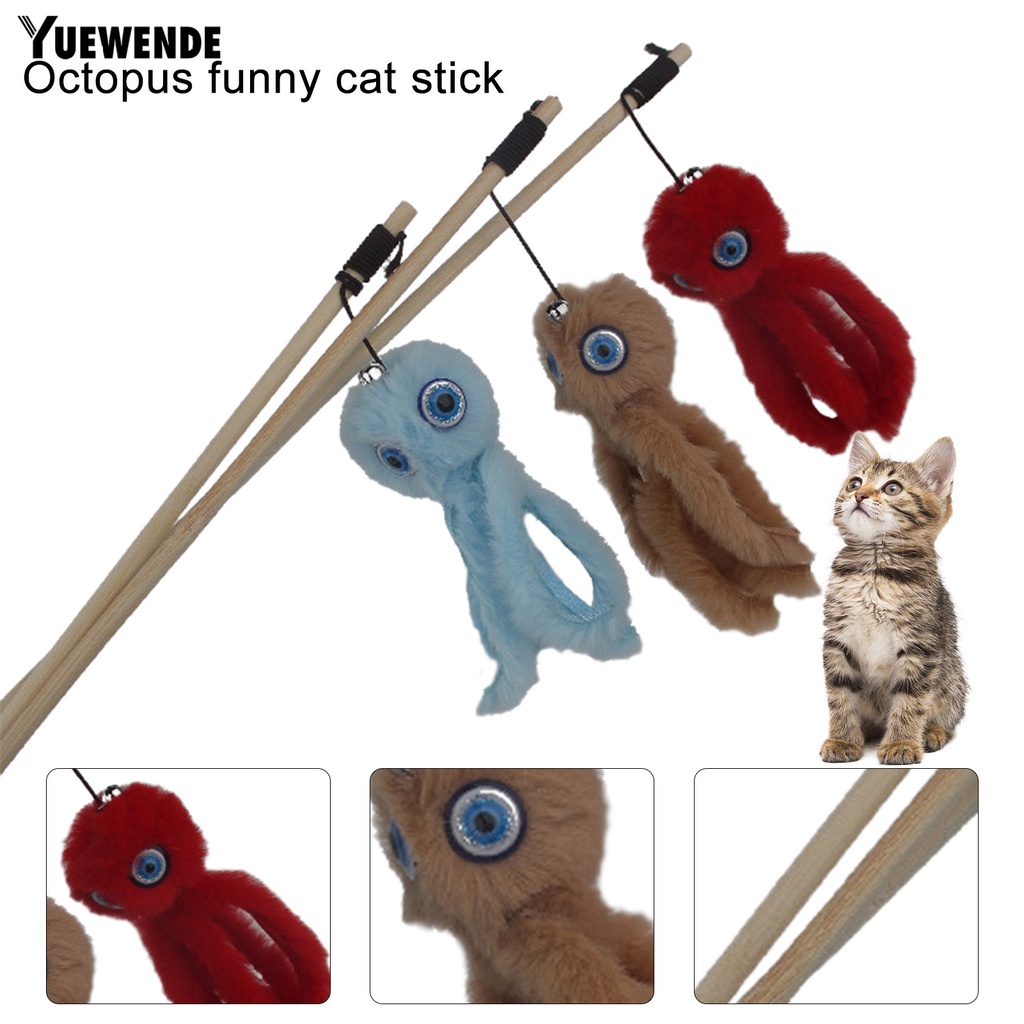 Gậy Lông Nhung Hình Bạch Tuộc Vui Nhộn Tương Tác Huấn Luyện Mèo