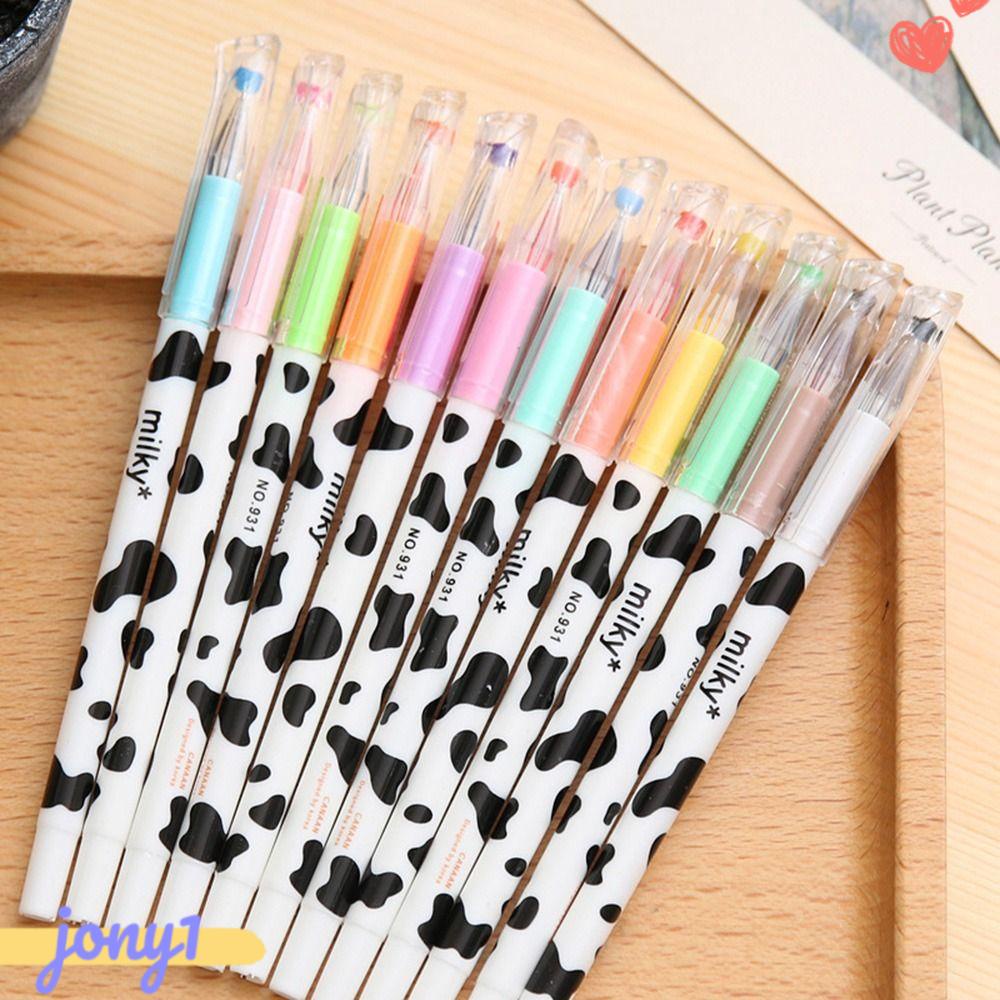 Set 12 Bút Mực Gel Họa Tiết Hoạt Hình Dễ Thương