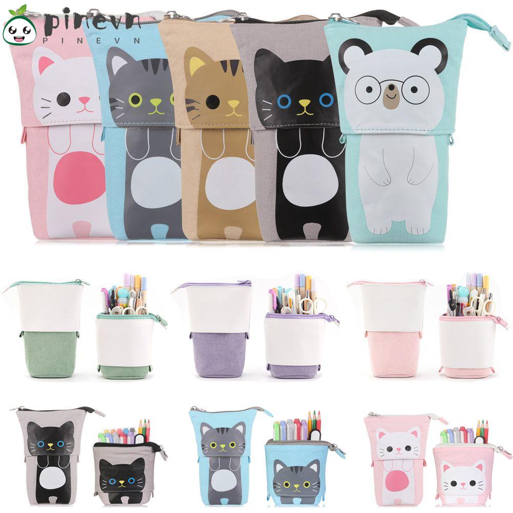 Túi Đựng Bút Bằng Vải Canvas Cỡ Lớn Có Khóa Kéo Thời Trang