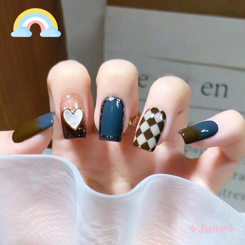 Bộ 24 Móng Tay Giả Dạng Nhấn DIY