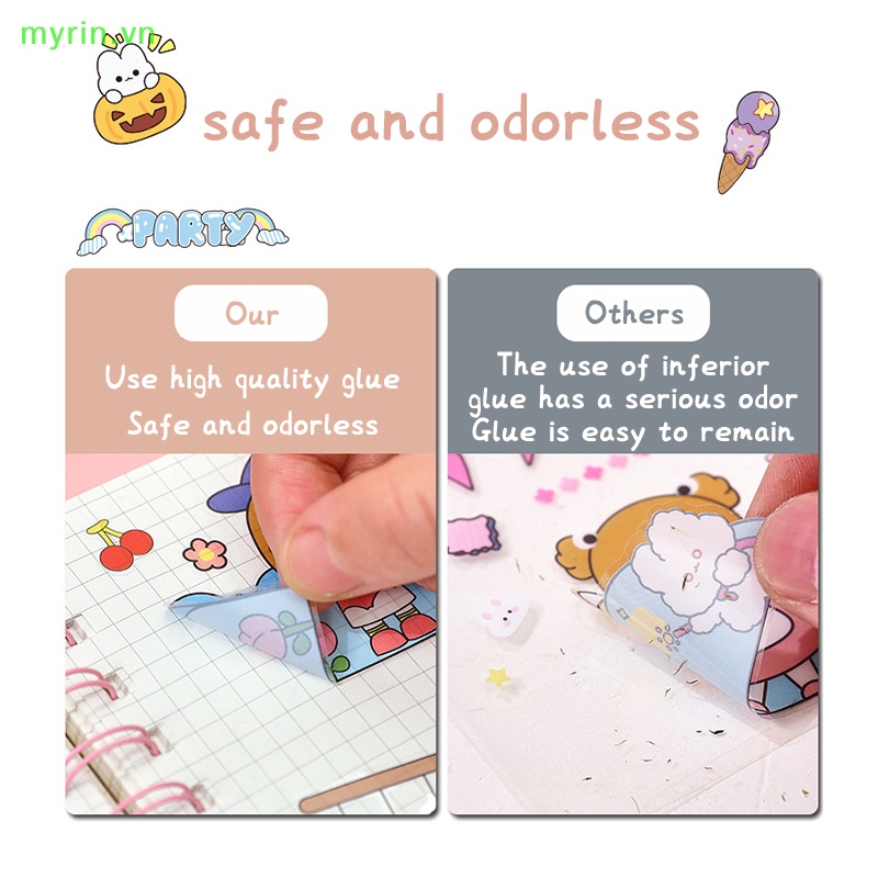 Myrin Set 20 / 100 Miếng Dán Chống Thấm Nước Hình Thú Cưng Hoạt Hình Dễ Thương Cho Bé Gái#Hộp Quà Thủ Công Họa Tiết Trái Tim 39 s DIY