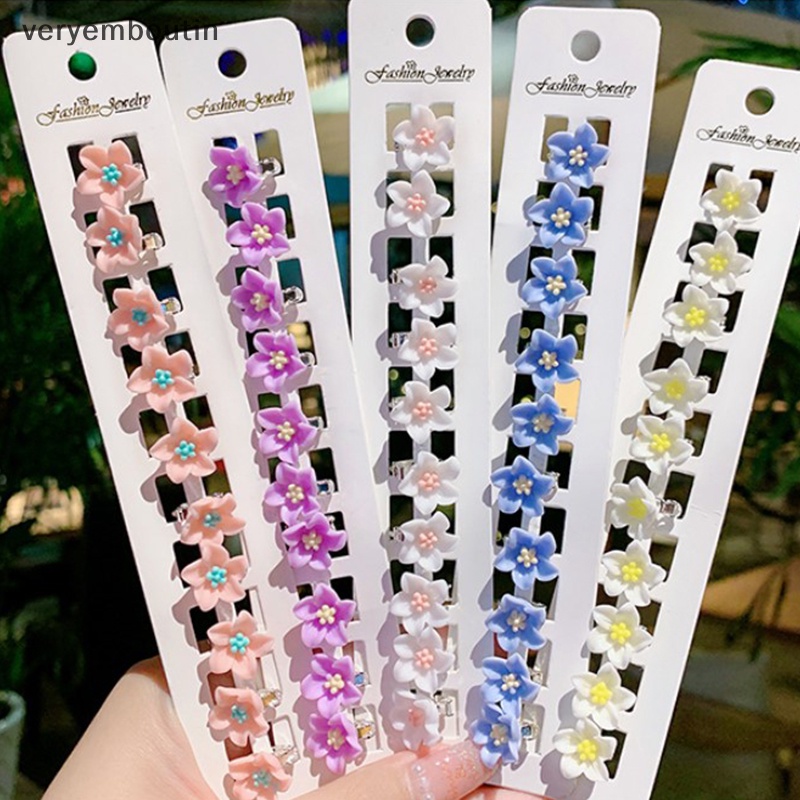 Set 10 Kẹp Tóc Hình Bông Hoa Dễ Thương