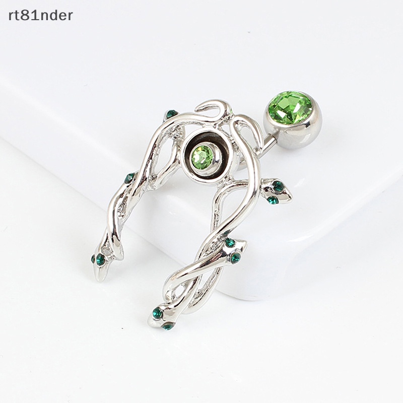 Rt Khuyên Rốn Bằng Thép Không Gỉ Hình Rắn Đính Đá Xanh Lá Sáng Tạo Không Gây Dị Ứng Cho Nữ