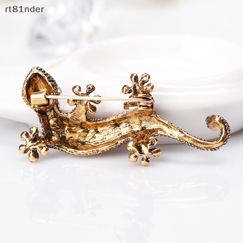 Rt Phụ Kiện Khóa Cài Bốn Chân Thằn Lằn Khảm Đá Kim Cương Giả