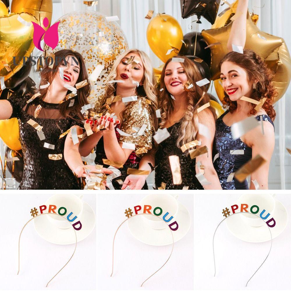 Upstopvn Băng Đô Proud|Cài Tóc Hình Chữ Cái Tráng Men Màu Sắc Dành Cho Tiệc Sinh Nhật