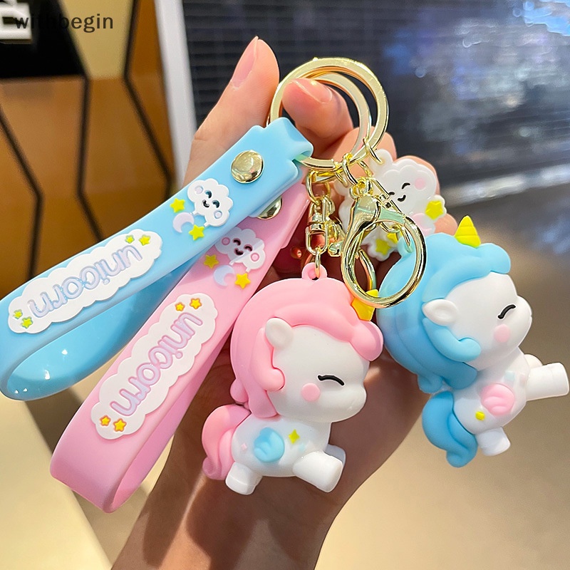 Móc Khóa Hình Kỳ Lân 3D Mềm Mại Dễ Thương