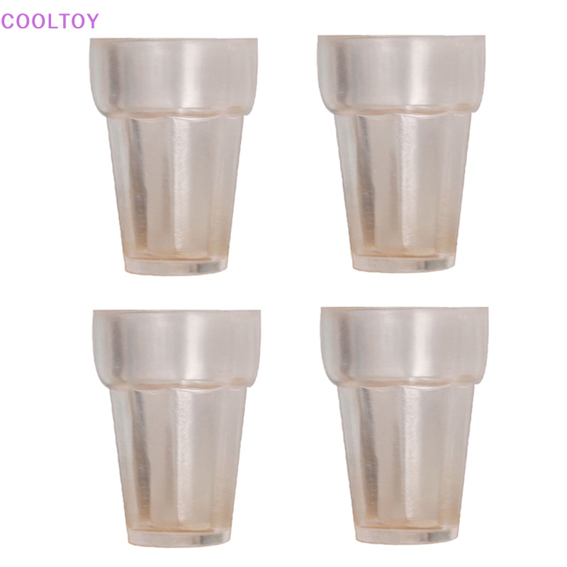 Set 4 Cốc Trong Suốt Đựng Kem / Đồ Chơi Búp Bê Tỉ Lệ 1: 12