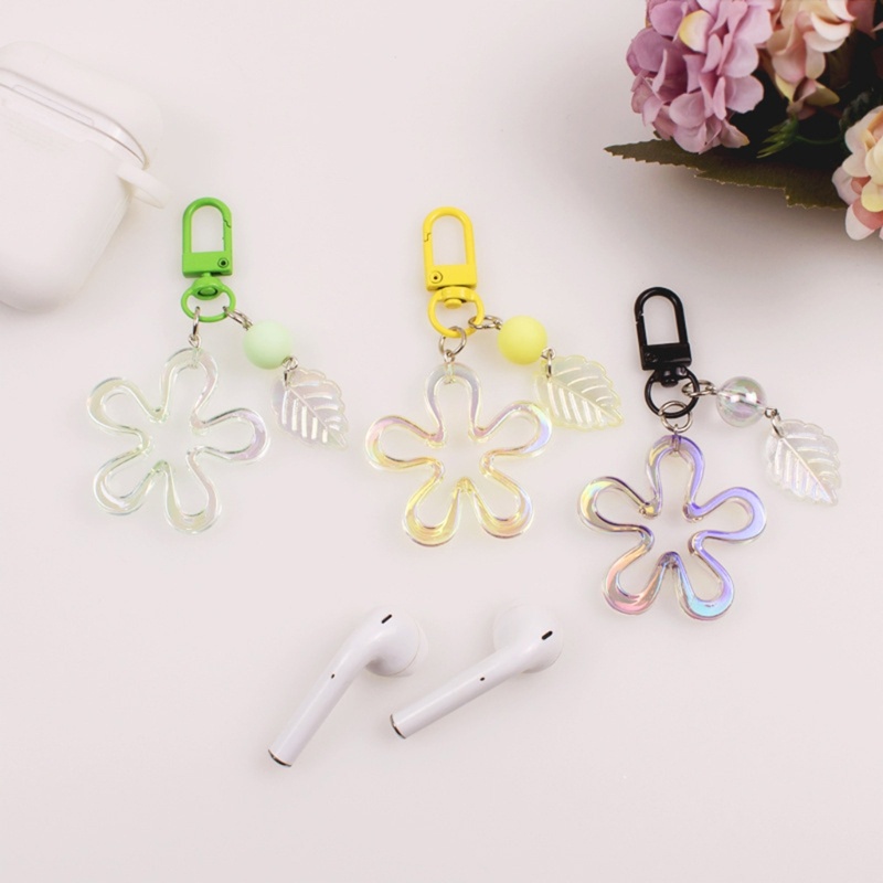 Móc Chìa Khóa / Ví Bằng Acrylic Hình Hoa Lá Xinh Xắn Thời Trang