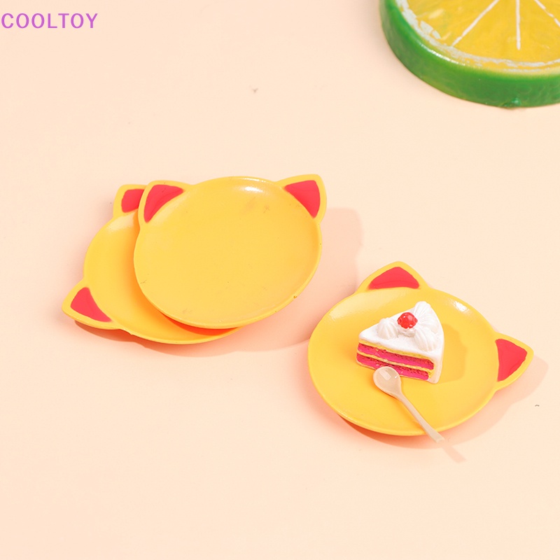 1 Đĩa Đựng Thức Ăn Mini Hình Mèo Dễ Thương Tỉ Lệ 1: 12