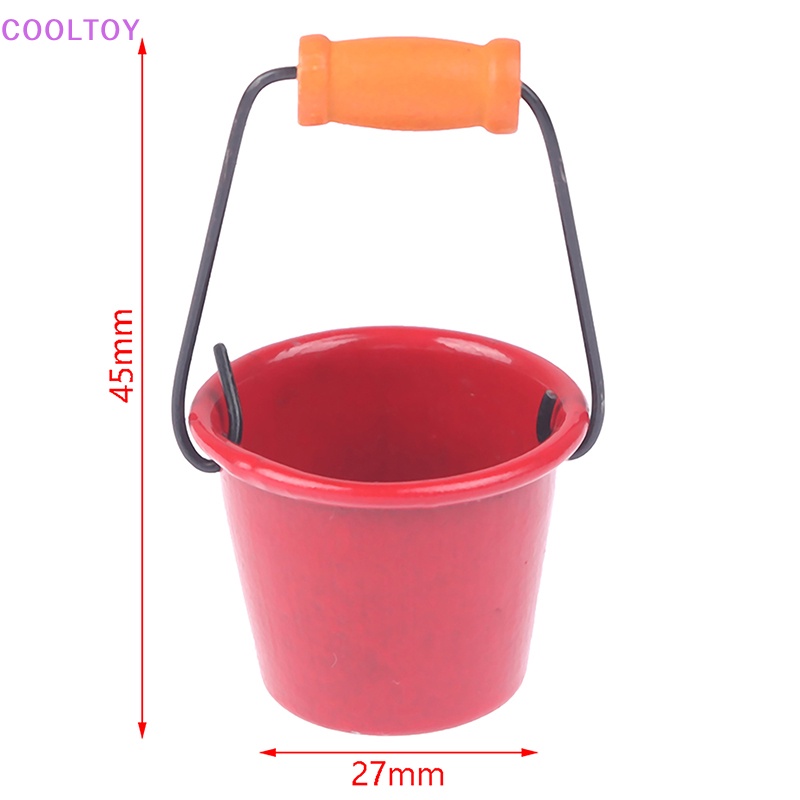 Xô Nước Mini Màu Đỏ Di Động Tiện Dụng Cho Nhà Búp Bê