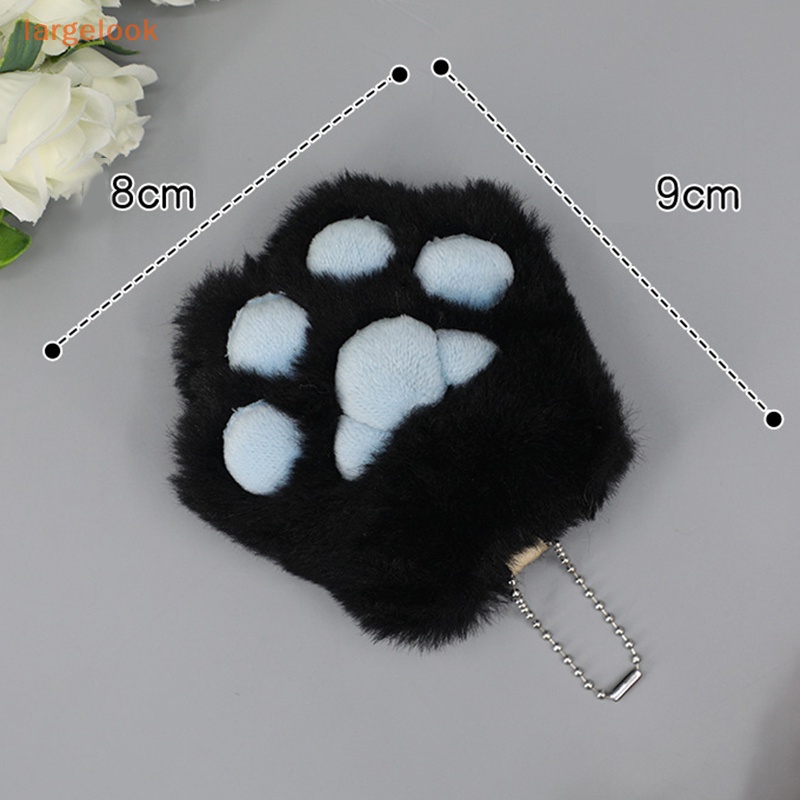 Móc Khóa Hình Chân Mèo Lông Xù Đáng Yêu