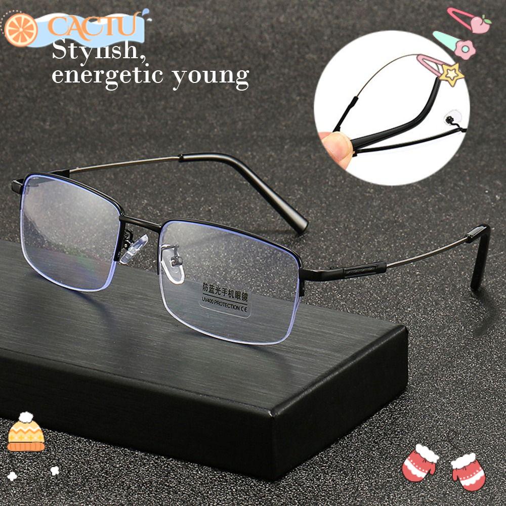 Kính Nửa Gọng Chống Ánh Sáng Xanh Phong Cách Doanh Nhân Cổ Điển Đơn Giản Cho Nam