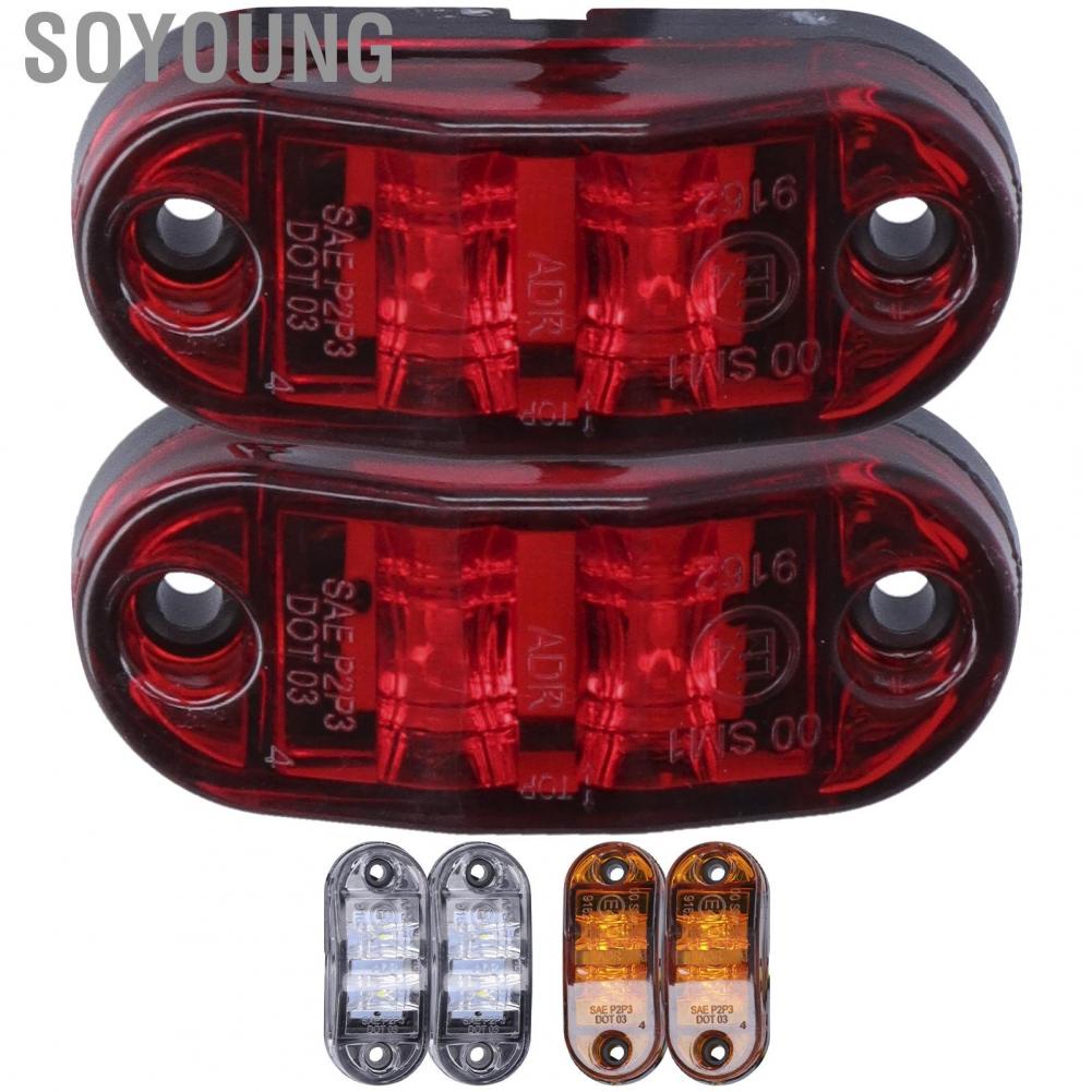 Soyoung 10-30V 2LED Side Marker Light High Brightness Turn Signal Lamp for Cars Trucks Trailers RVs