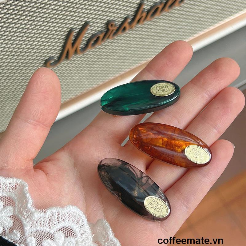 ⚡kẹp tóc mỏ vịt màu hổ phách phong cách retro hàn quốc cho nữ