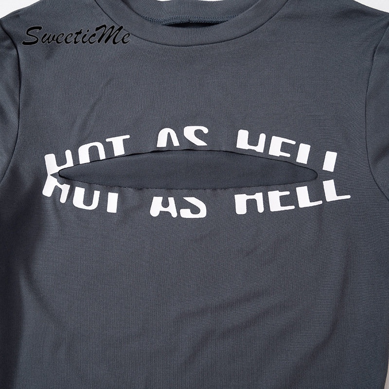 Áo Thun Tay Ngắn Cổ Tròn Dáng Ôm In Chữ Thời Trang 2023 Quyến Rũ Cho Nữ