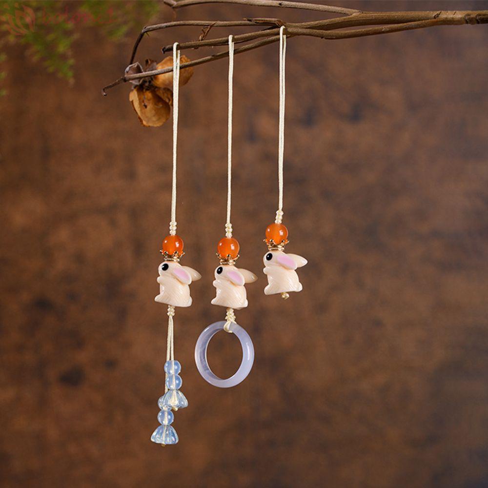 [COD] Dây Đeo Điện Thoại / Chìa Khóa Xe Hơi Dệt Tay Hình Thỏ Hoàng Đạo Trung Quốc Dễ Thương