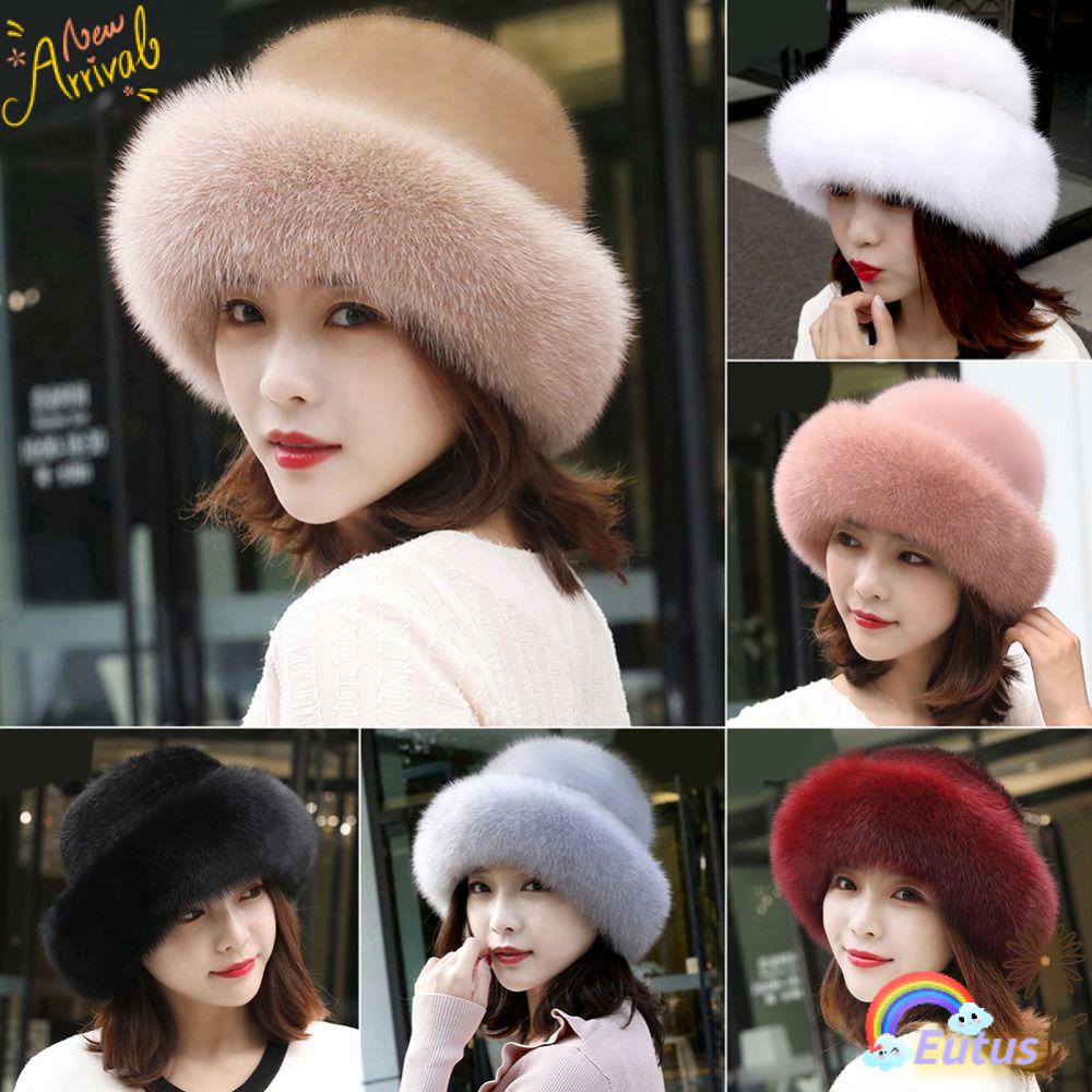 Nón Tai Bèo Phủ Lông Thời Trang Mùa Đông Cho Nữ