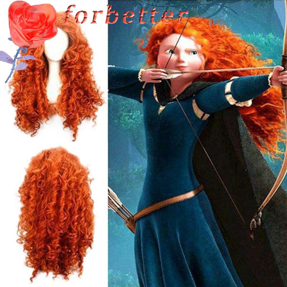 Tóc Giả Merida Bằng Sợi Tổng Hợp Mềm Mại Tự Nhiên Màu Cam Hóa Trang Halloween