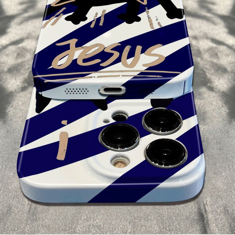 Ốp Điện Thoại Mềm Nền Trắng Xanh Dương Chống Sốc Hình Mèo Đáng Sợ Cho Iphone 12 13 7814pro max 11In