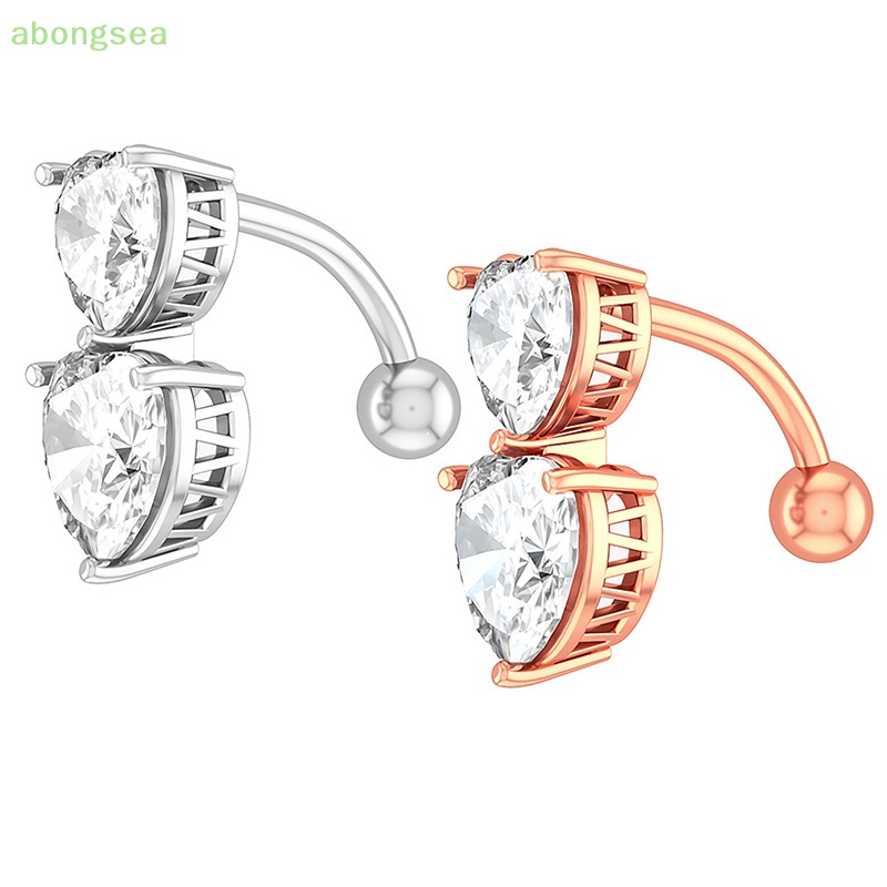 Khuyên Rốn Đính Đá Zircon Hình Trái Tim Thời Trang Cho Nữ