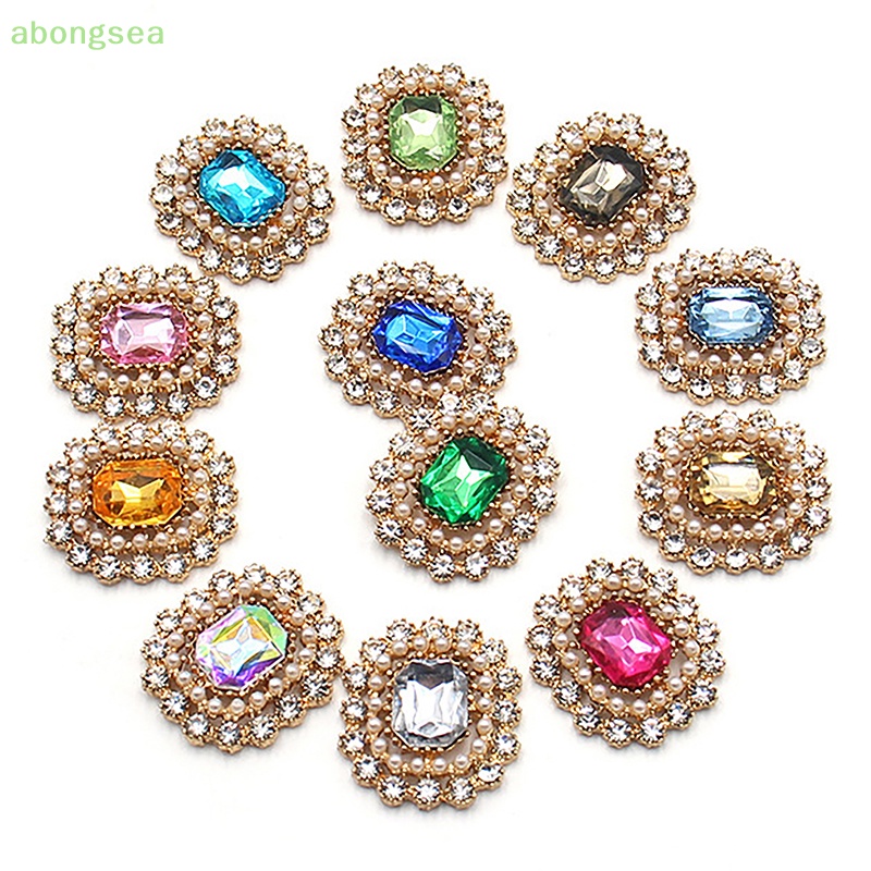 Set 2 Phụ Kiện Nút Hợp Kim Hình Vương Miện Đính Đá Trang Trí Vòng Tay / Vòng cổ DIY