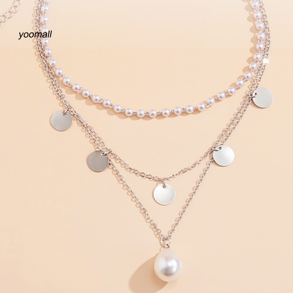 Vòng cổ Nhiều Lớp Đính Ngọc Trai Nhân Tạo Thời Trang Dành Cho Nữ