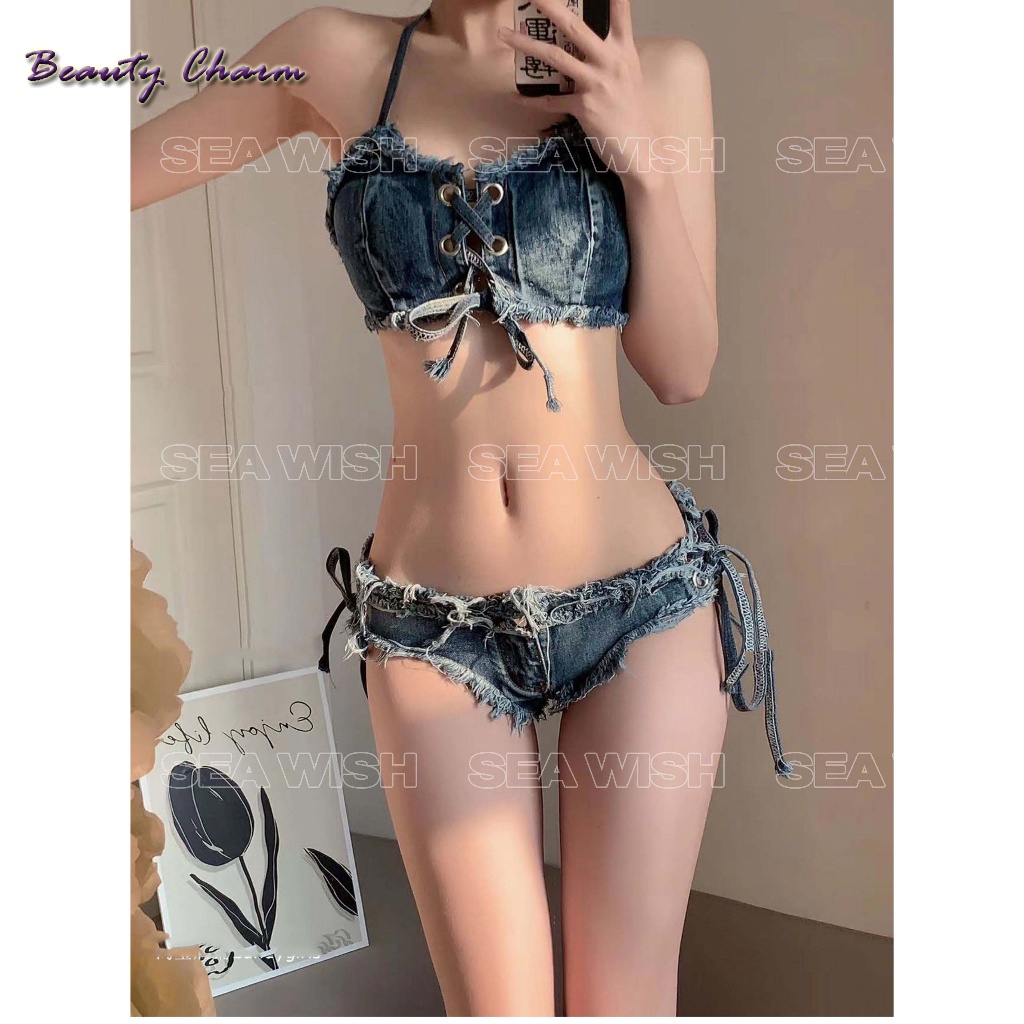 Set Bikini Jean Denim, vải bò Cao Cấp, hot 2023