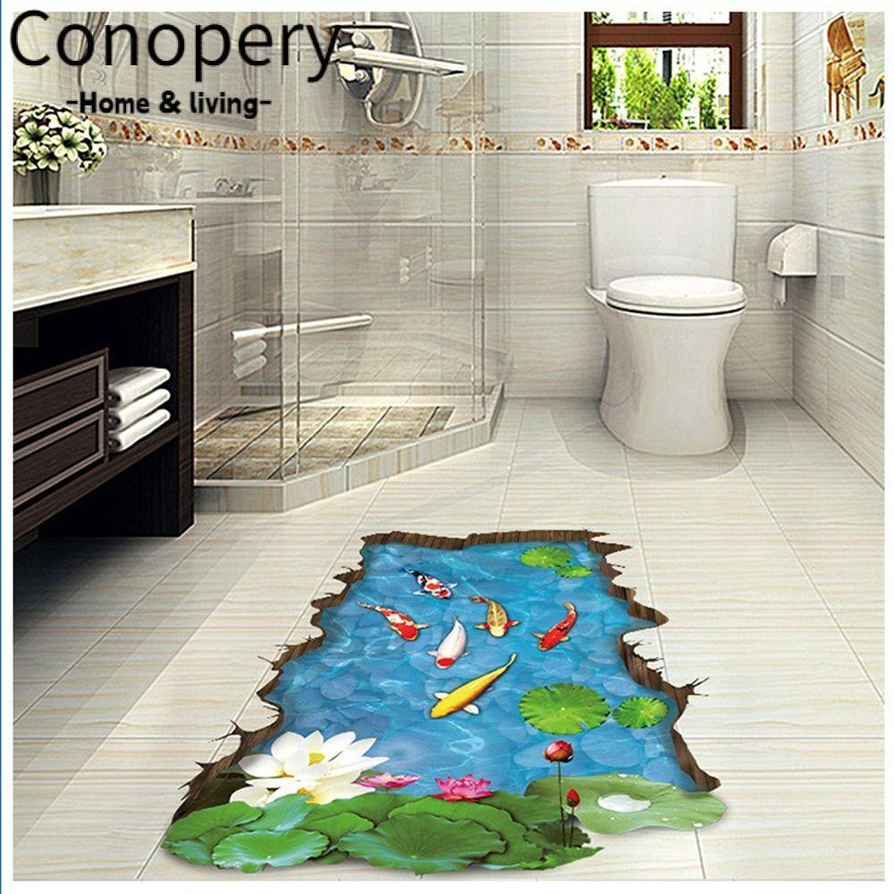 CONOPERY Miếng Dán Sàn Nhà Bằng PVC Họa Tiết 3d Độc Đáo Trang Trí Nhà Cửa