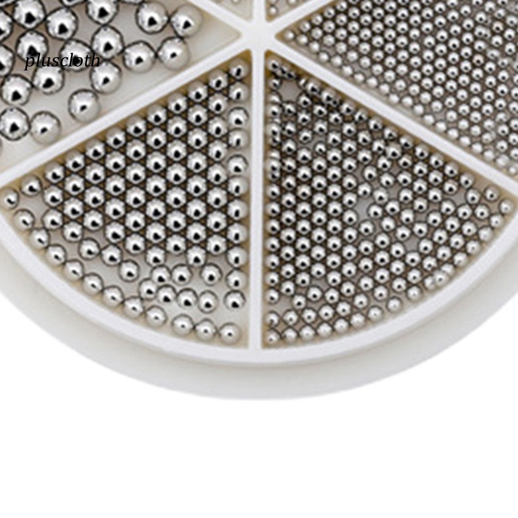 1 Hộp Hạt Tròn 3D Nhiều Kích Cỡ Trang Trí Móng Tay 0.8-3mm