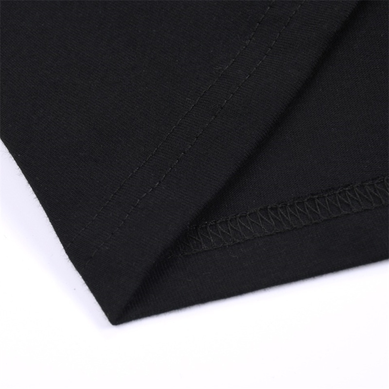 Áo Thun cotton unisex Cổ Tròn Ngắn Tay In Họa Tiết Trắng Đen L666V