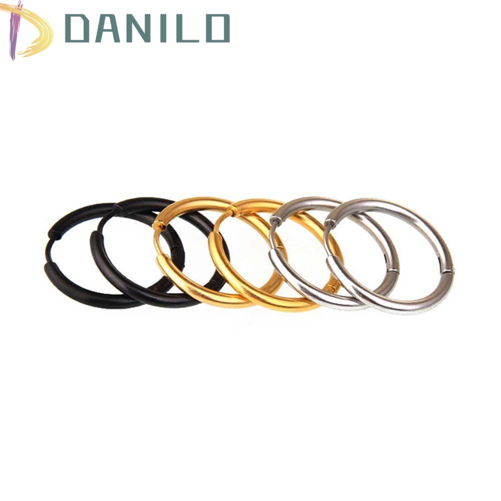 1 Đôi Bông Tai Tròn Mini Bằng Thép Titan Cho Nam Và Nữ