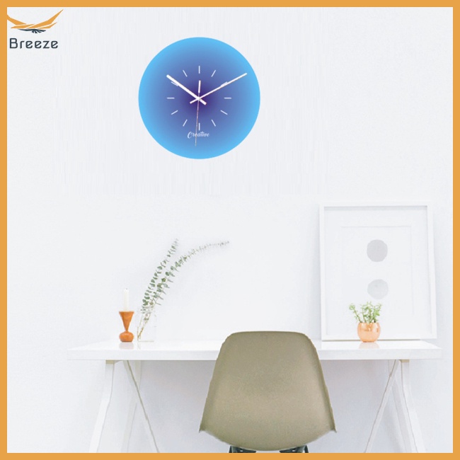 Đồng Hồ Treo Tường Không Ồn Hình Tròn Màu Sắc Gradient Hiện Đại