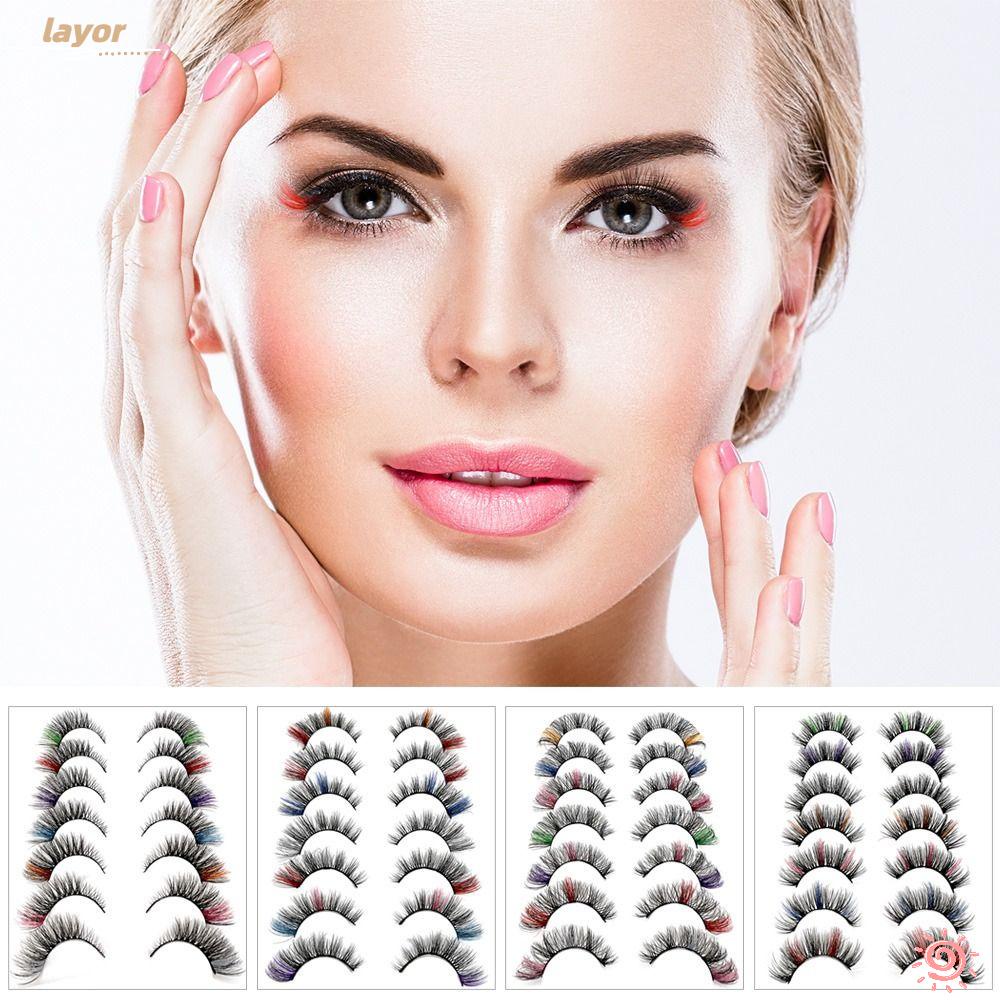 Set 7 Cặp Lông Mi Giả Cong Dày Hóa Trang Mắt Mèo Độc Đáo