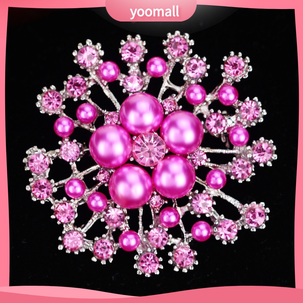 Ghim Cài Áo Hình Bông Tuyết Đính Ngọc Trai Nhân Tạo Thời Trang