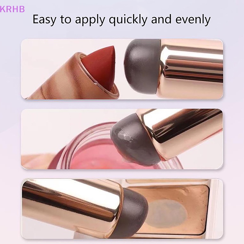 Cọ Trang Điểm Đầu Tròn Chất Liệu Silicon Mềm Đa Năng Chống Bụi KRHB Mới