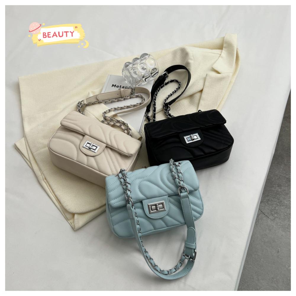 BEAUTY Túi Đựng Điện Thoại Màu Trơn / Xanh Dương / Kem Cỡ Nhỏ Xinh Xắn Cho Nữ
