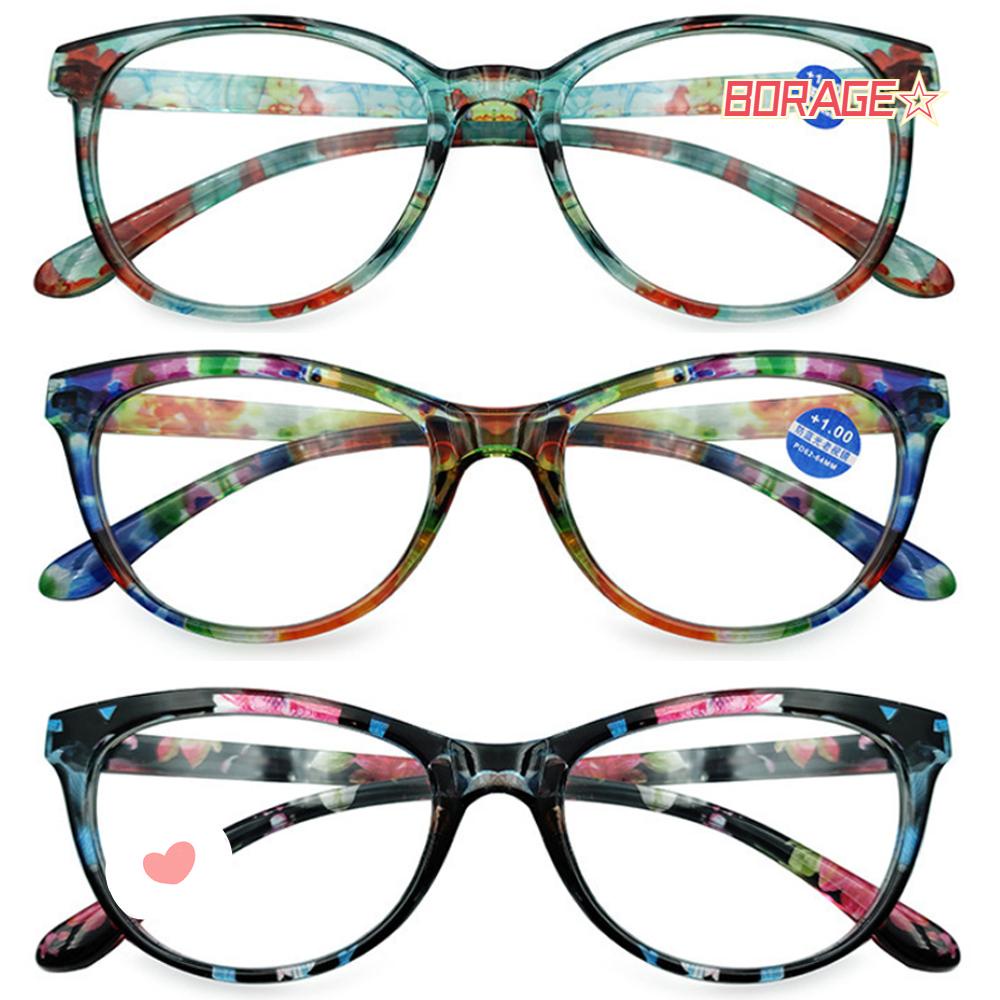 BORAG Kính Đọc Sách Gọng Hoa Siêu Nhẹ Thoải Mái