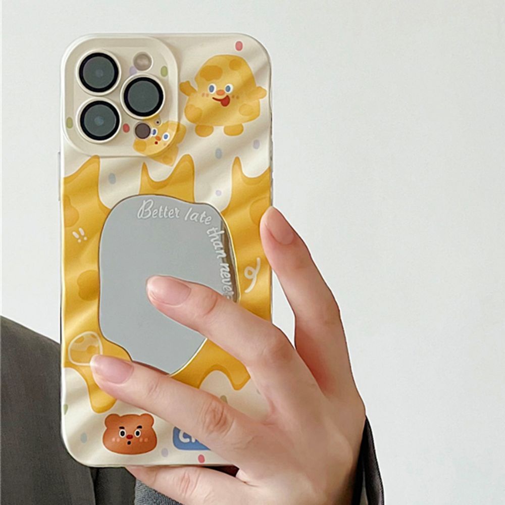 Ốp Điện Thoại TPU Mềm Chống Sốc Tráng Gương In Hình Gấu / Thỏ Dễ Thương Cho IPhone 11 12 13 14 Pro Max