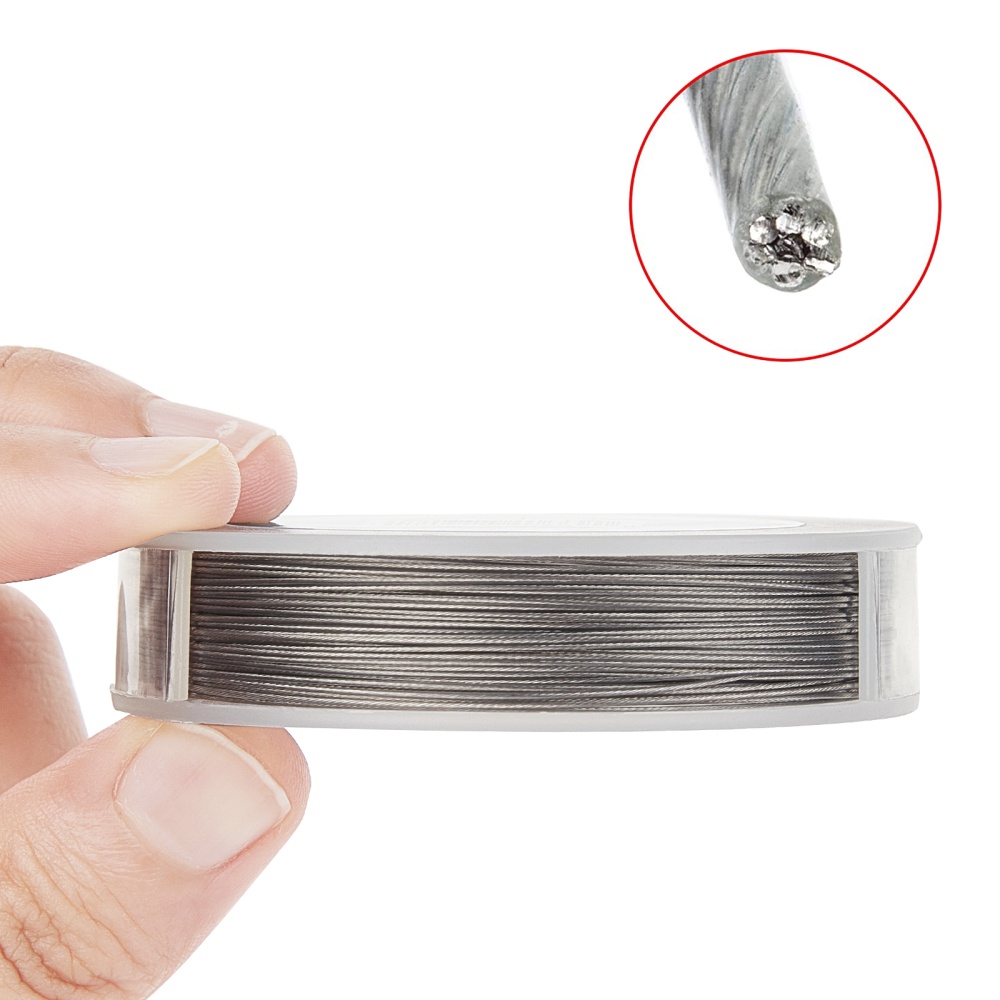 1 Cuộn Dây nylon 60m 0.5mm 7 Sợi Thép Không Gỉ 201 Làm Trang Sức Thủ Công
