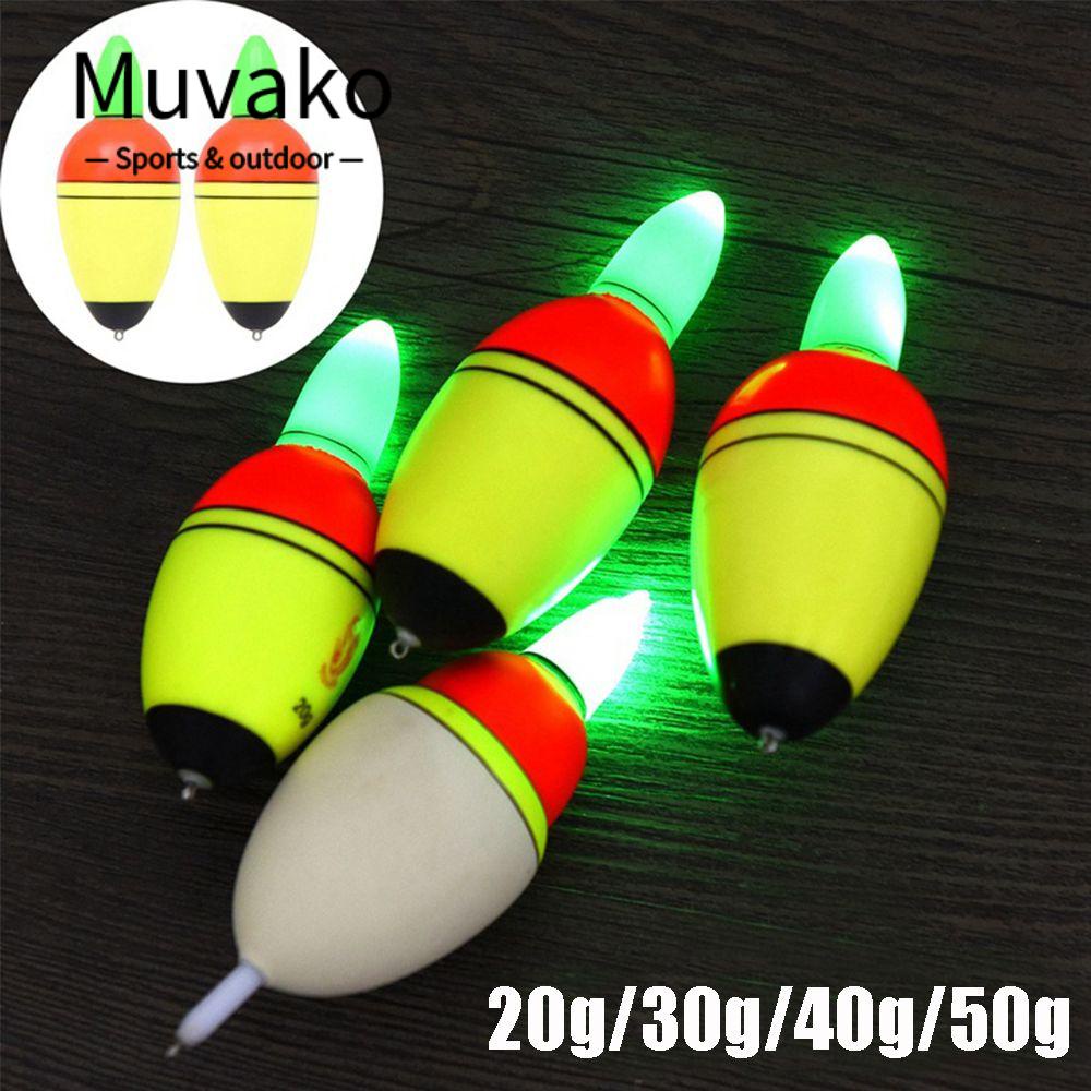 MUVAKO Phao Nổi Câu Cá Ban Đêm Bằng Nhựa  20g / 30g / 40g / 50g