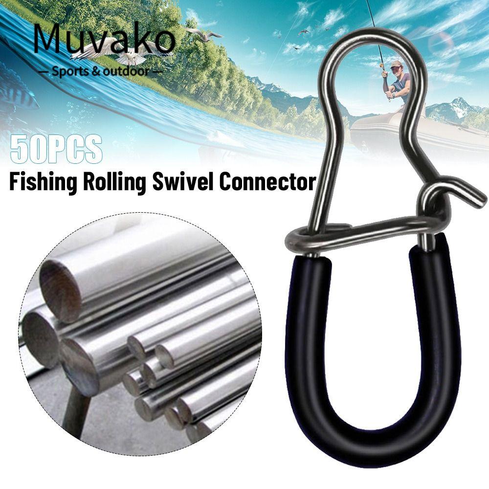 MUVAKO 50 Khoen Móc Câu Cá Bằng Thép Không Gỉ