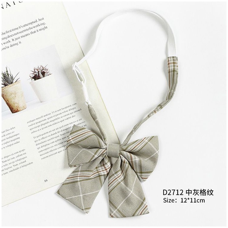 Cà Vạt Đồng Phục Bachelor Kẻ Sọc Caro Xám Phong Cách Retro Nhật Bản Cho Nam Nữ