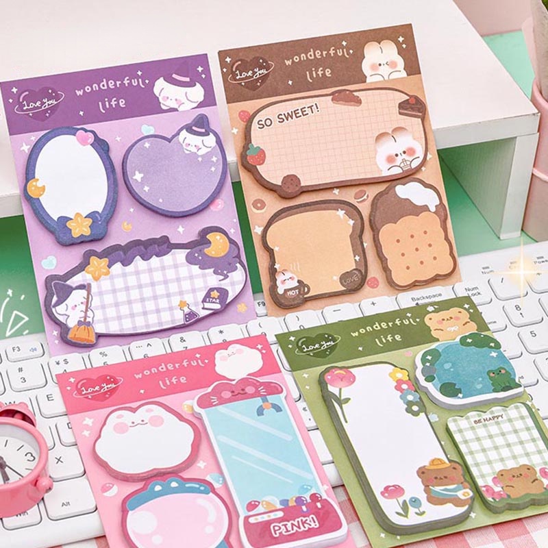 Bộ Giấy Ghi Chú Họa Tiết Dễ Thương Dành Cho Học Sinh