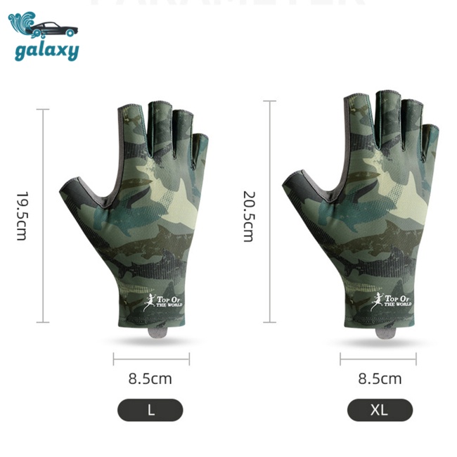 Galaxy 1 Đôi Găng Tay Hở Ngón Chống Nắng Chống Trượt Họa Tiết Rằn Ri Cho Nam