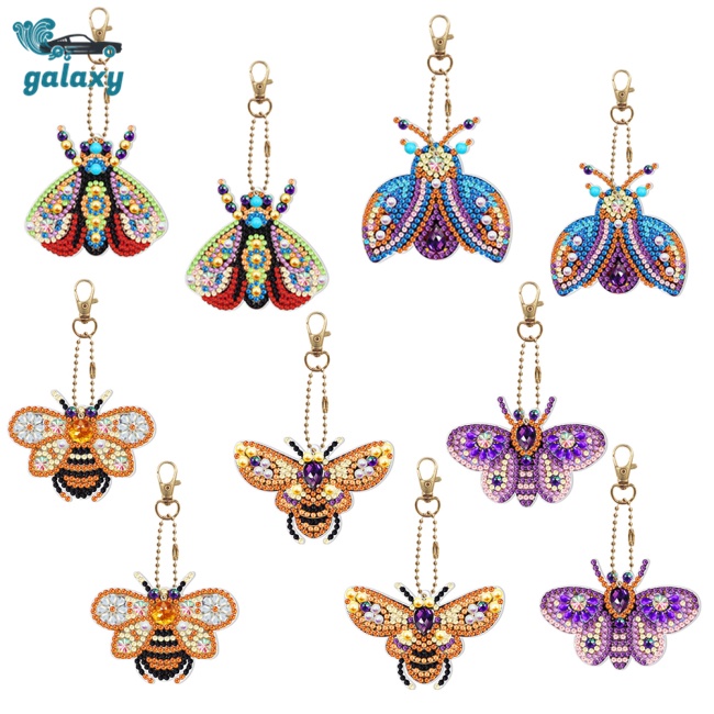 Galaxy Set 10 Móc Khóa Đính Đá Nhiều Màu Sắc Dễ Thương