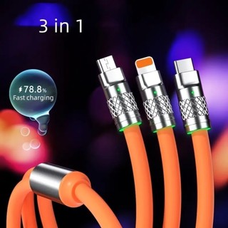 Dây cáp sạc nhanh 3 trong 1 120w pd đầu usb c sang micro usb type c cho iphone / macbook / laptop