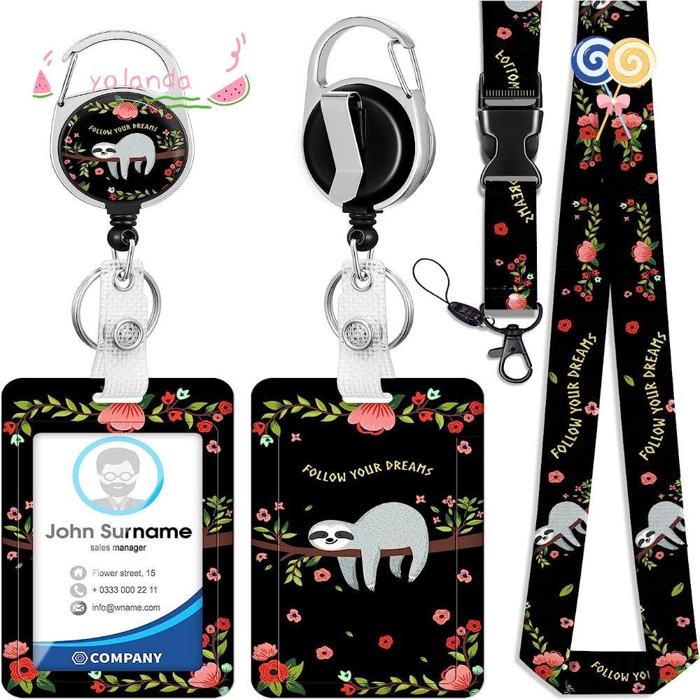 Giá Đỡ Huy Hiệu YOLA ID Có Dây Buộc Màu Đen Dễ Thương Y Tá Bác Sĩ Y Tá Dạng Dọc Cao Cấp