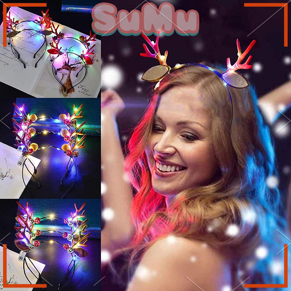 SUMU Băng Đô Cài Tóc Hình Sừng Hươu Phát Quang Cho Người Lớn Và Trẻ Em