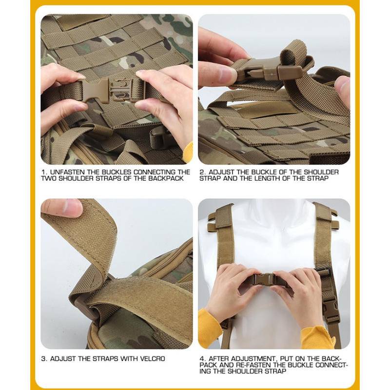 WoSportT Tactical Backpack Lightweight MOLLE System External Bag Camo