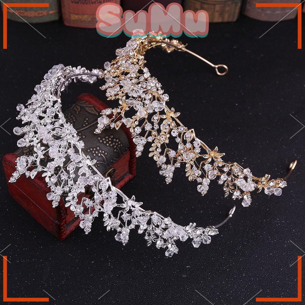 SUMU Vương Miện Cô Dâu Đính Hạt Pha Lê Sang Trọng